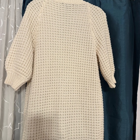 Express Cream Textured Open-Front Cardigan - Picture 4 of 5